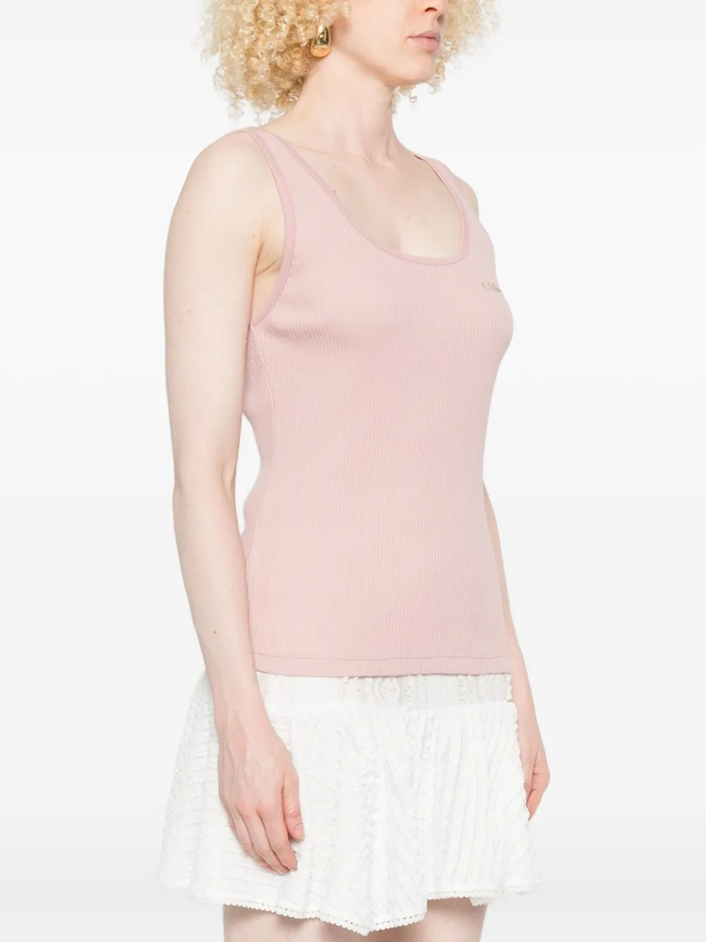 Chloé Tanktop met geborduurd logo Roze