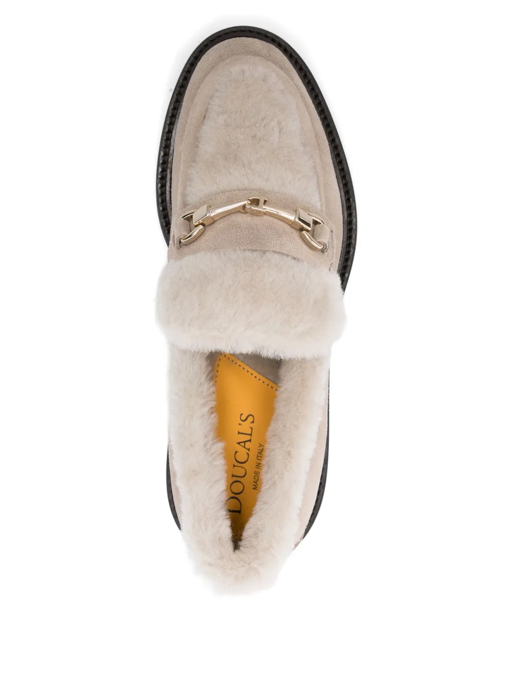 Doucal's 40mm shearling platform loafers Neutrals