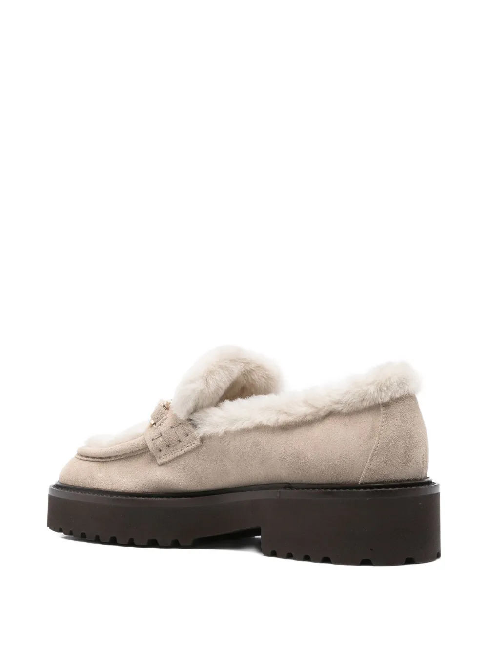 Doucal's 40mm shearling platform loafers Neutrals