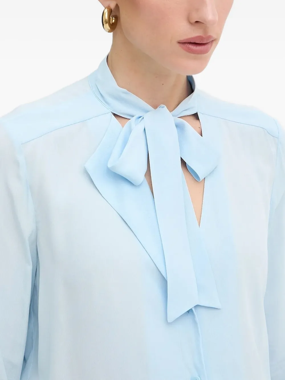 Patrizia Pepe bow-neck blouse Blauw