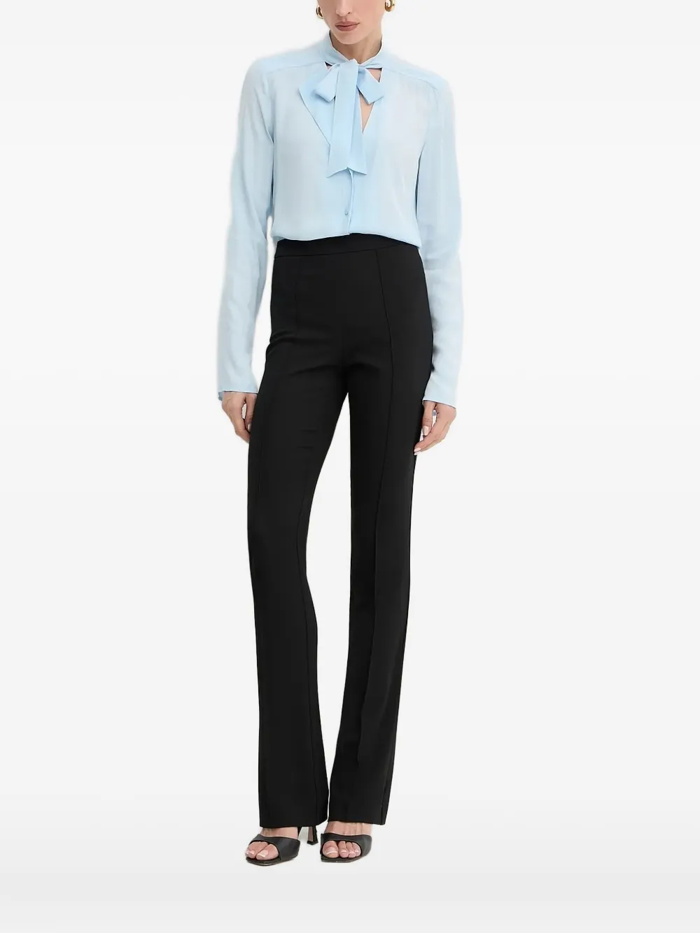 Patrizia Pepe bow-neck blouse Blauw