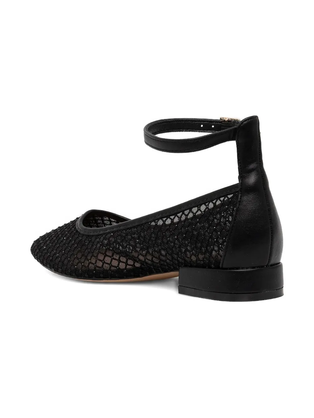 Patrizia Pepe girl Mesh ballerina's met enkelbandje - Zwart