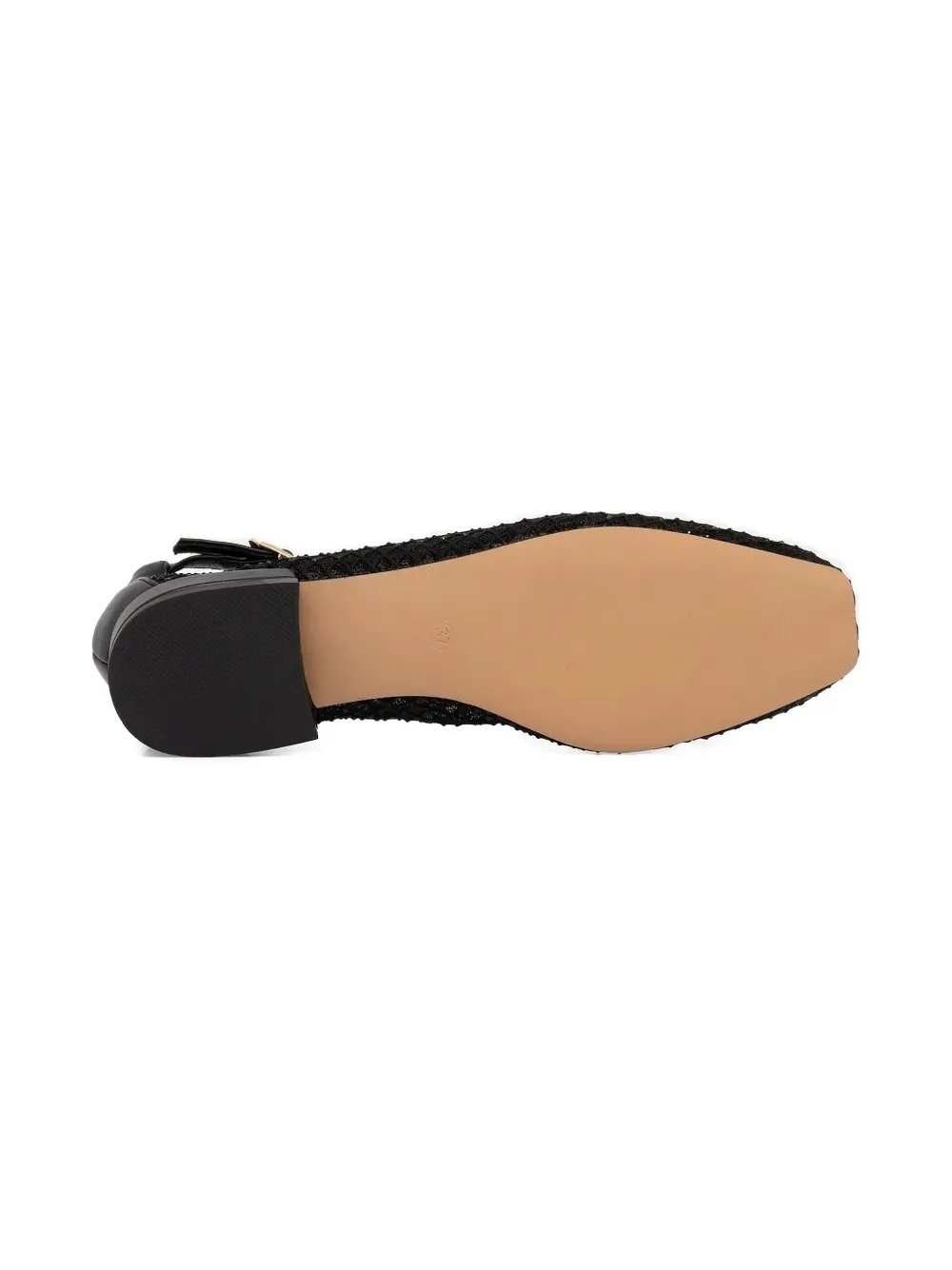 Patrizia Pepe girl ankle-strap mesh ballerinas Black