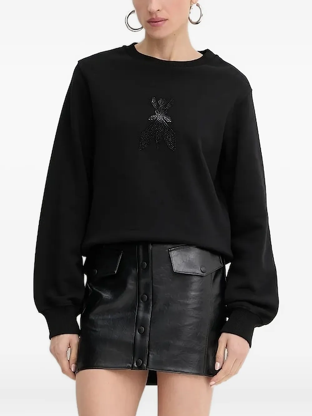 Patrizia Pepe crystal-embellished sweatshirt Zwart
