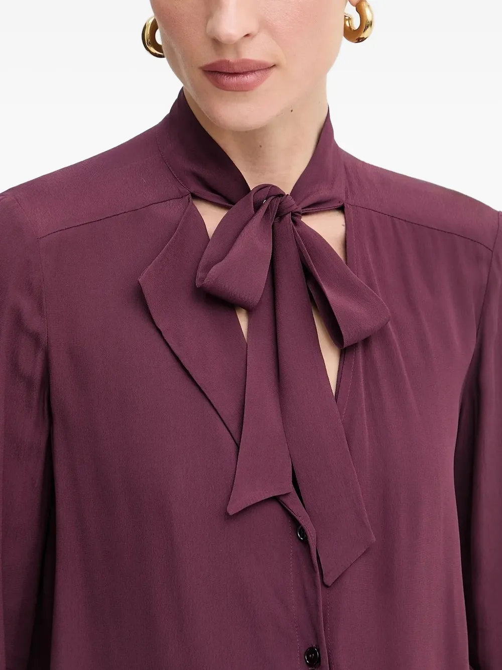 Patrizia Pepe bow-neck blouse Rood