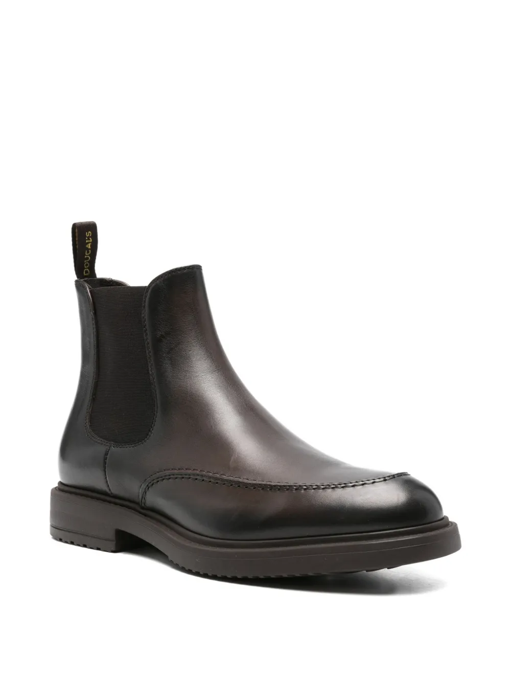 Doucal's elastic-panel leather boots Brown