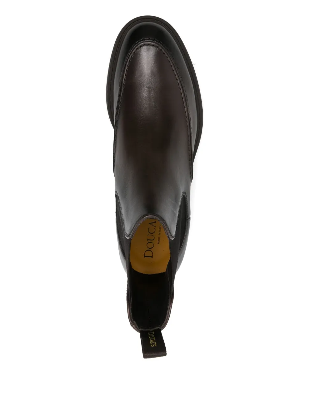 Doucal's elastic-panel leather boots Brown