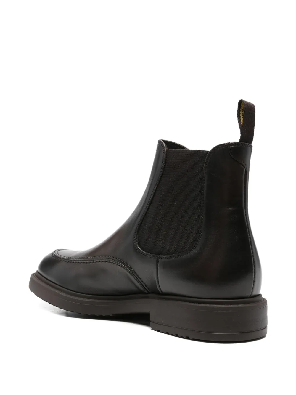 Doucal's elastic-panel leather boots Brown