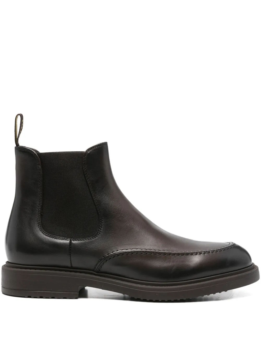 Doucal's elastic-panel leather boots Brown