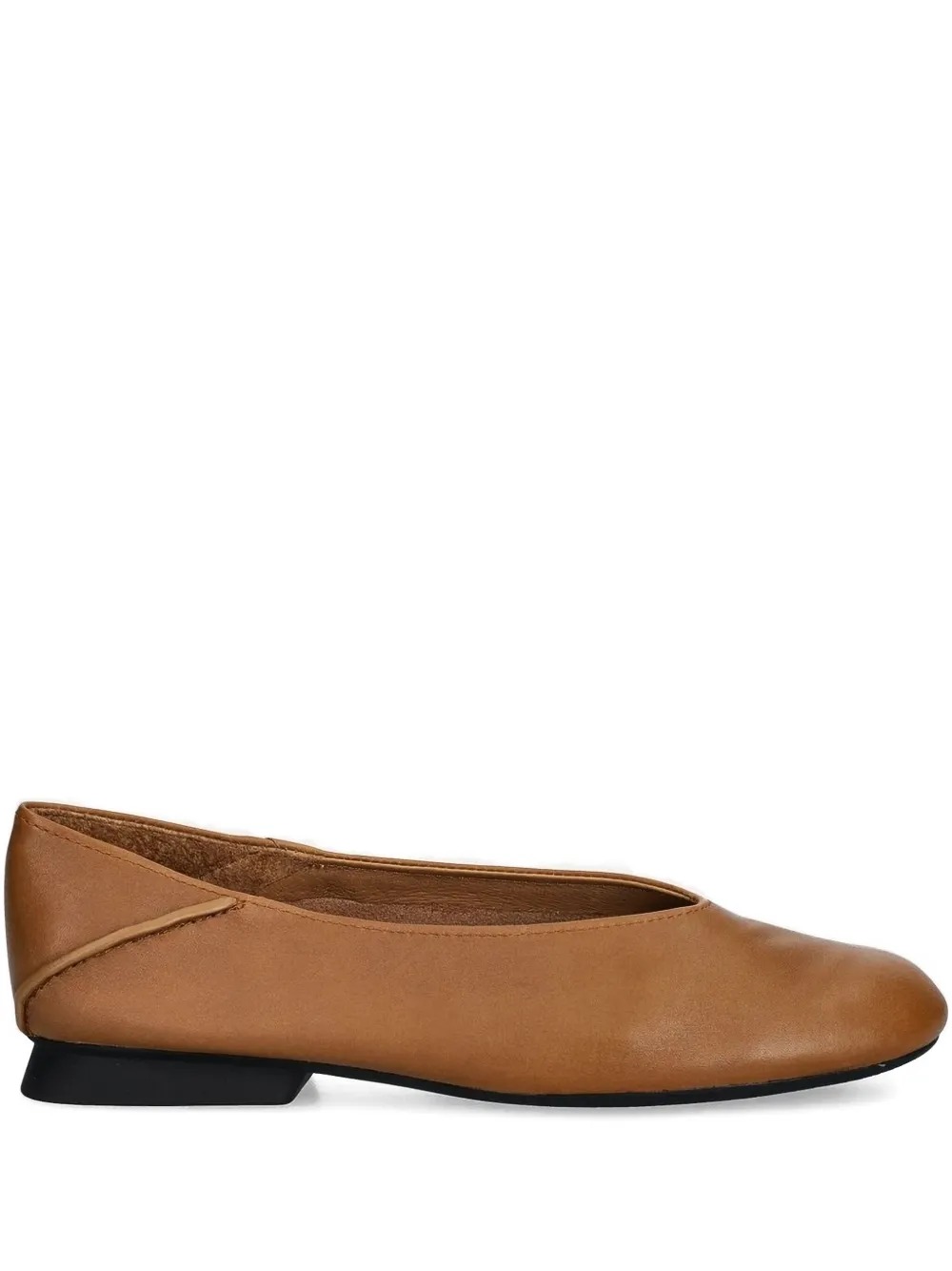 Camper Leather Round-toe Ballet Flats In Brown