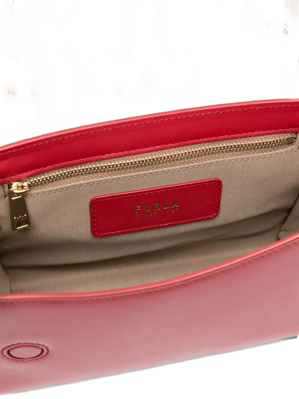 Furla Kleine Urban leren tas met gespdetail Rood