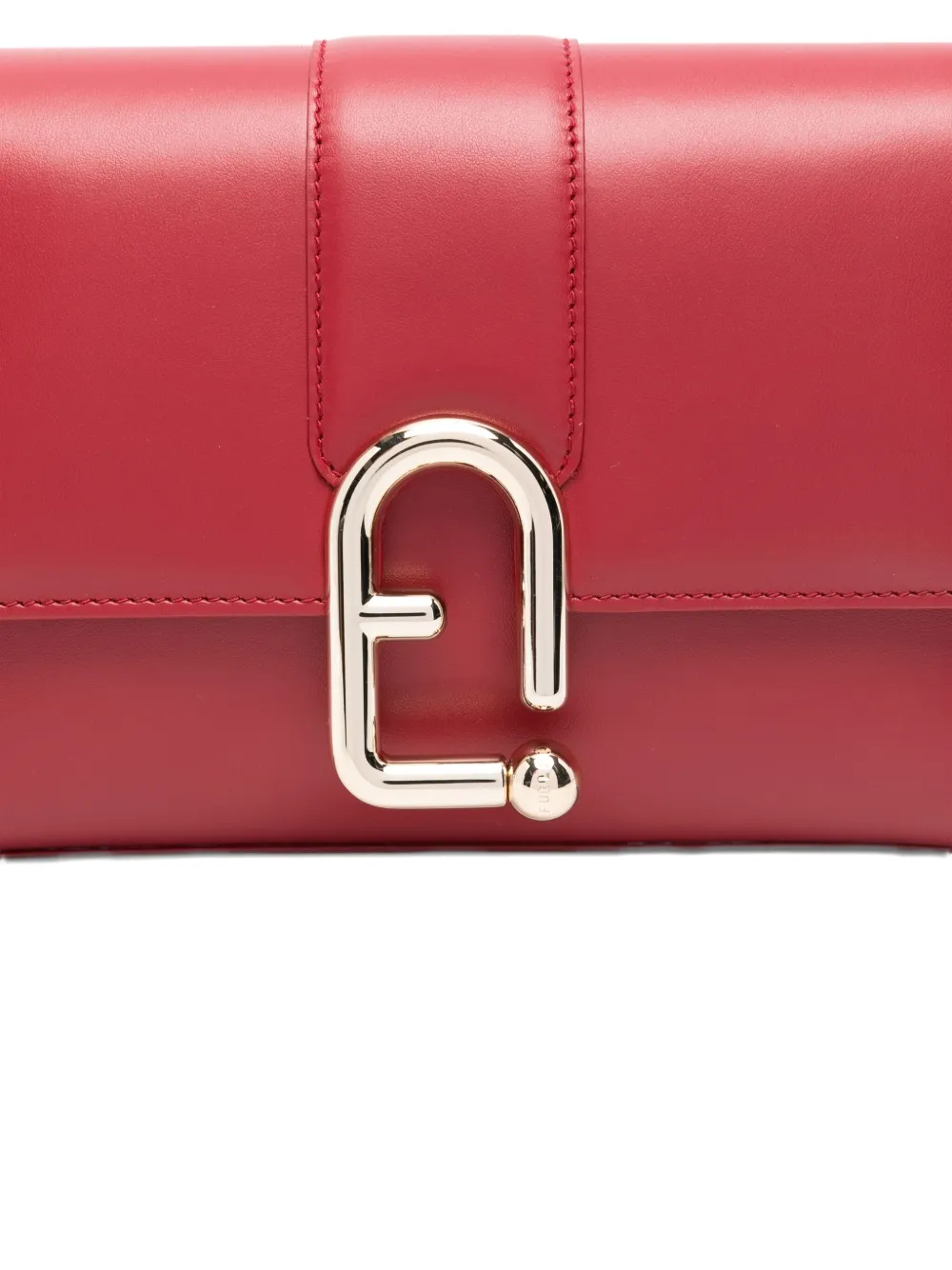 Furla Kleine Urban leren tas met gespdetail Rood