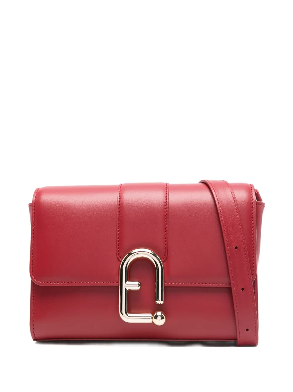 Furla Samll Urban Clasp-detail Leather Satchel In Red