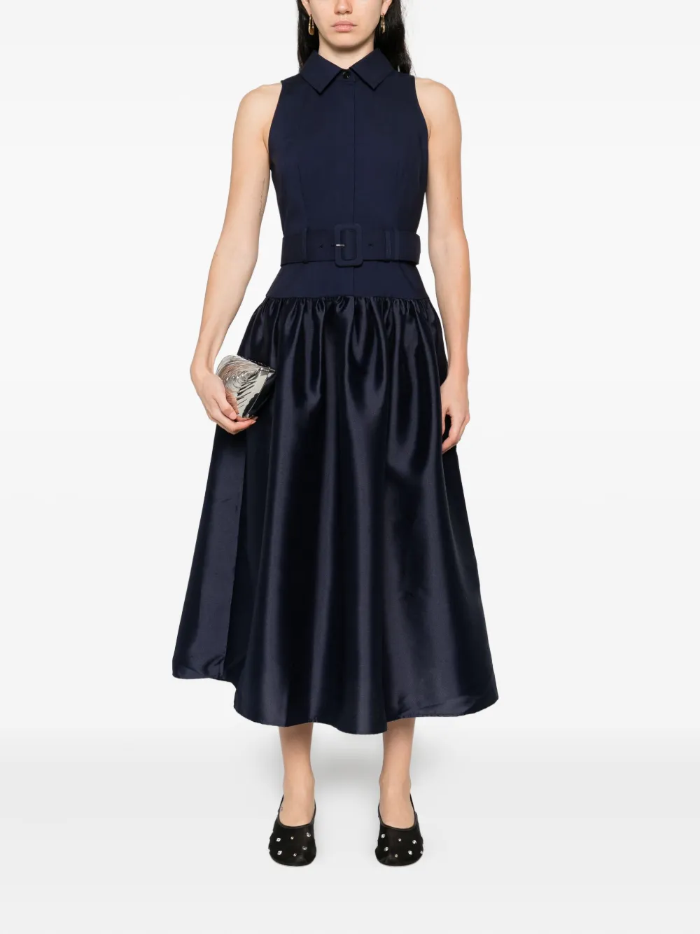 Self-Portrait belted dress - Blauw