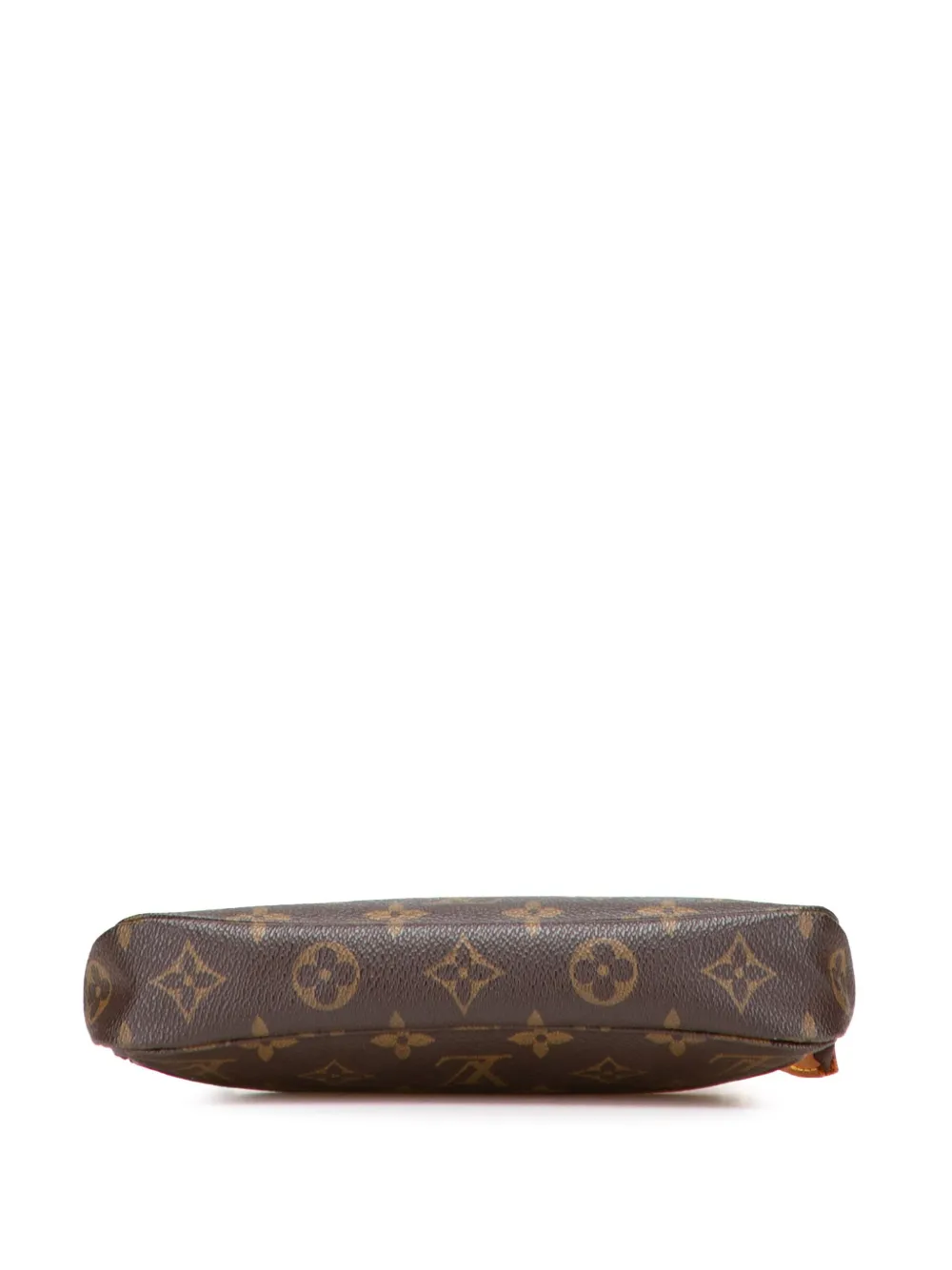 Pre-owned Louis Vuitton 2000 Monogram Pochette Accessoires Shoulder Bag In Brown