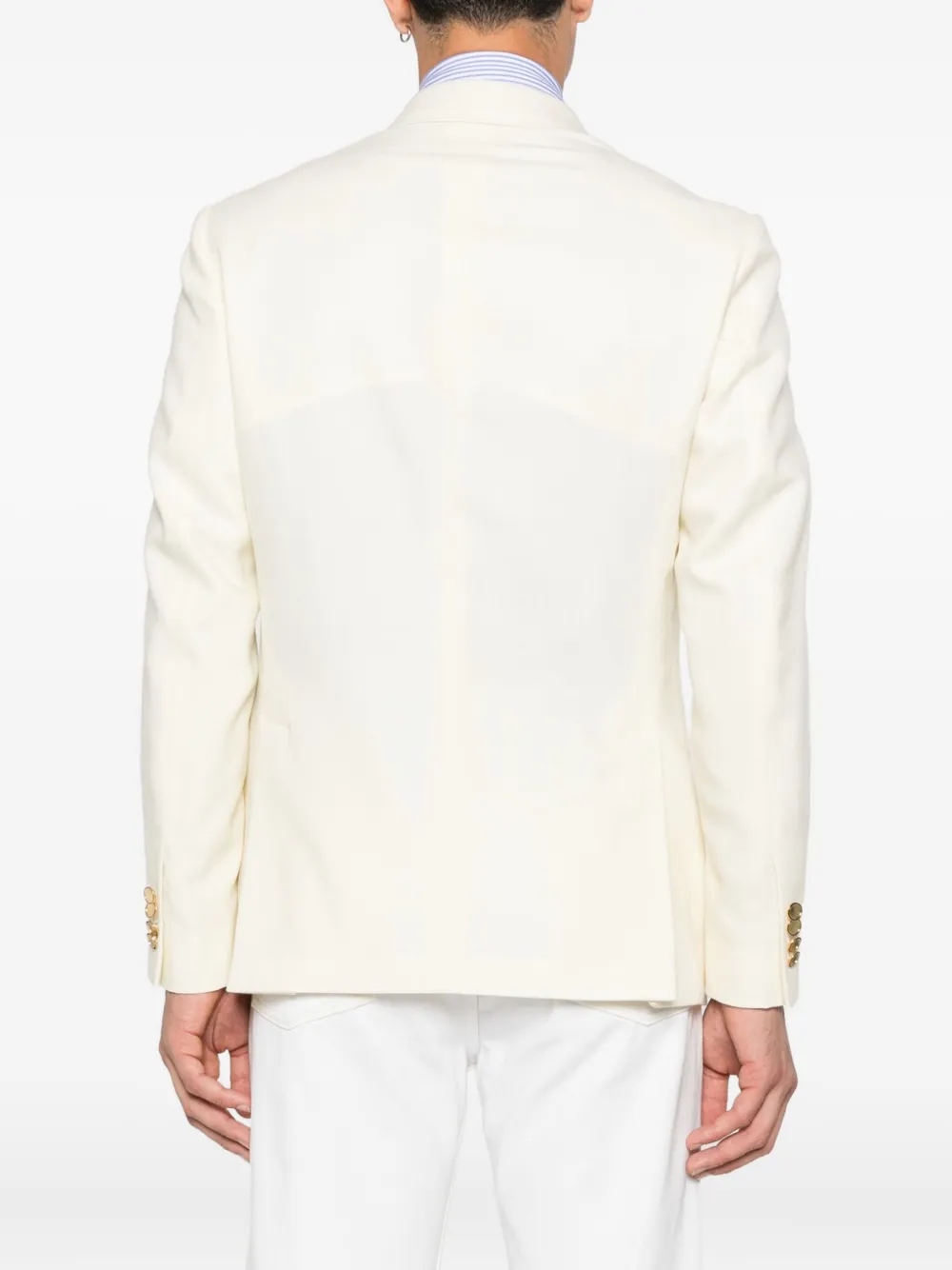 Lardini double-breasted gold-button blazer Beige