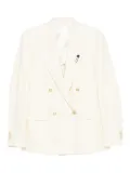 Lardini double-breasted gold-button blazer - Neutrals