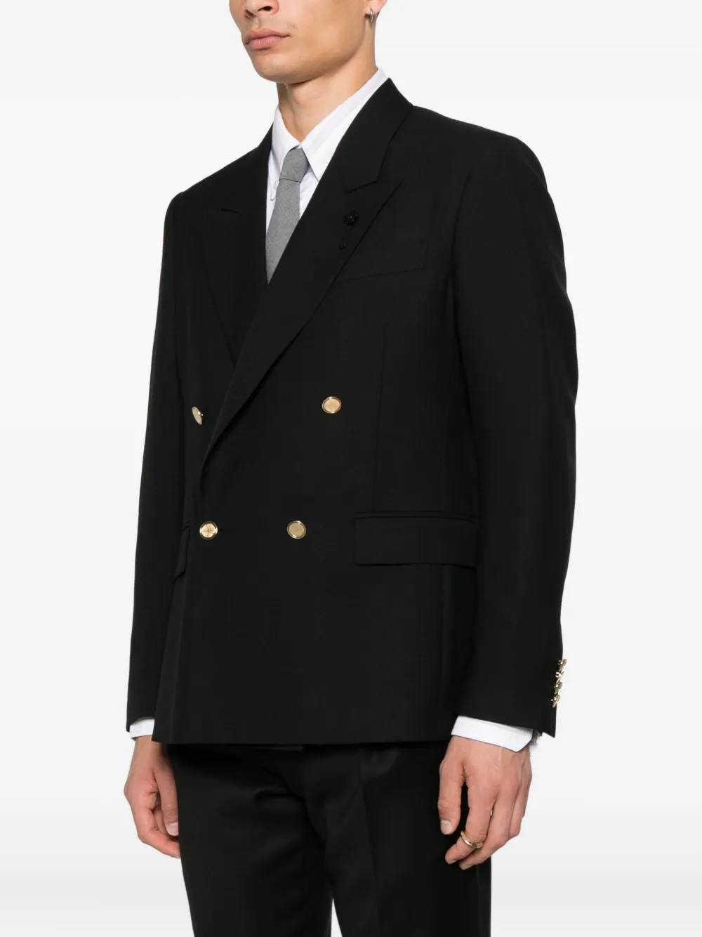 Lardini double-breasted blazer Zwart