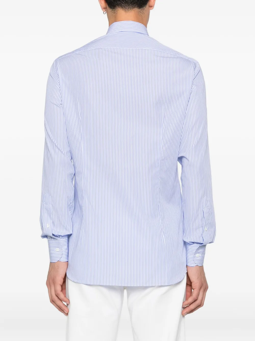Lardini striped cotton shirt Blauw