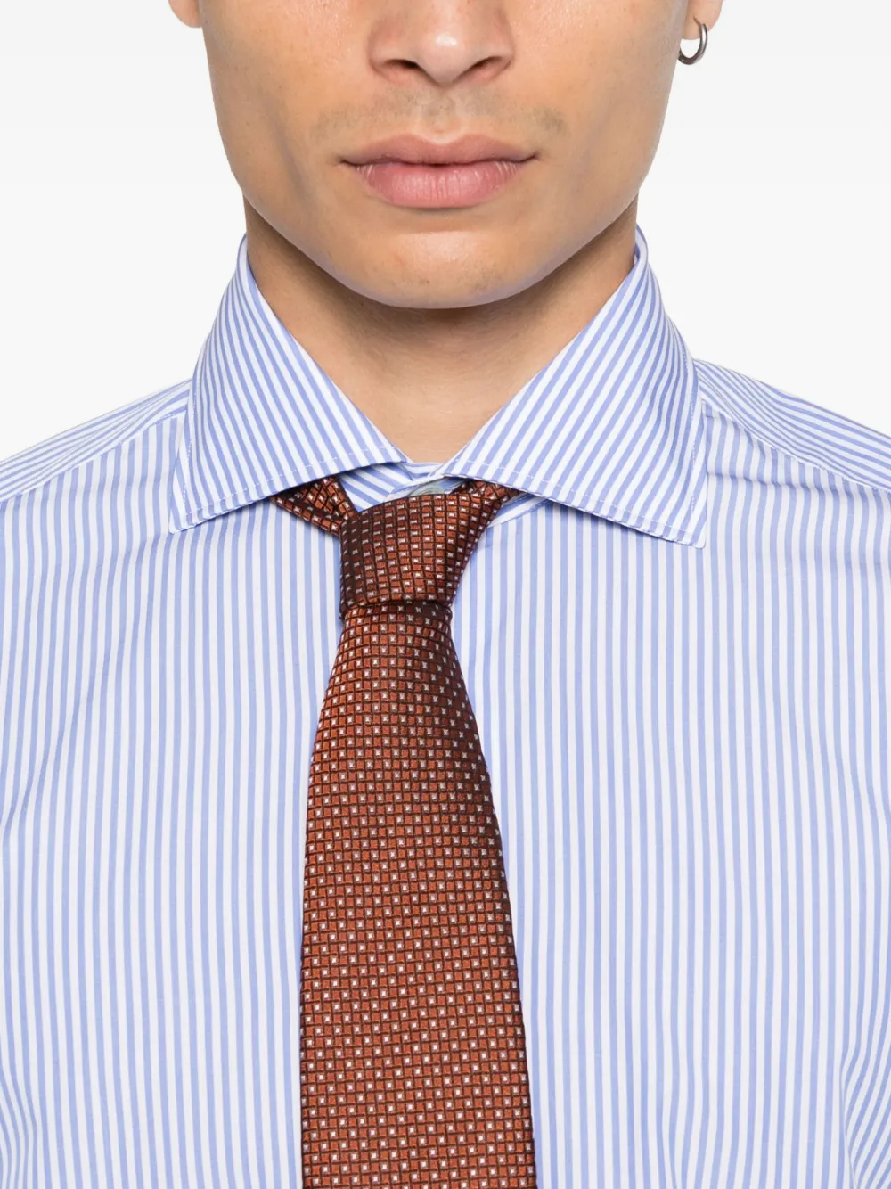 Lardini striped cotton shirt Blauw
