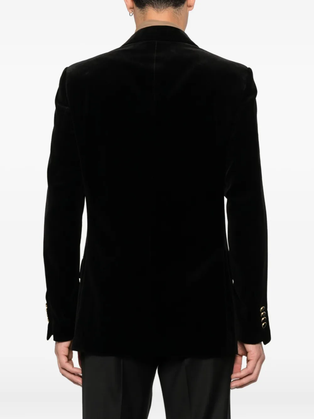 Lardini velvet single-breasted blazer Zwart