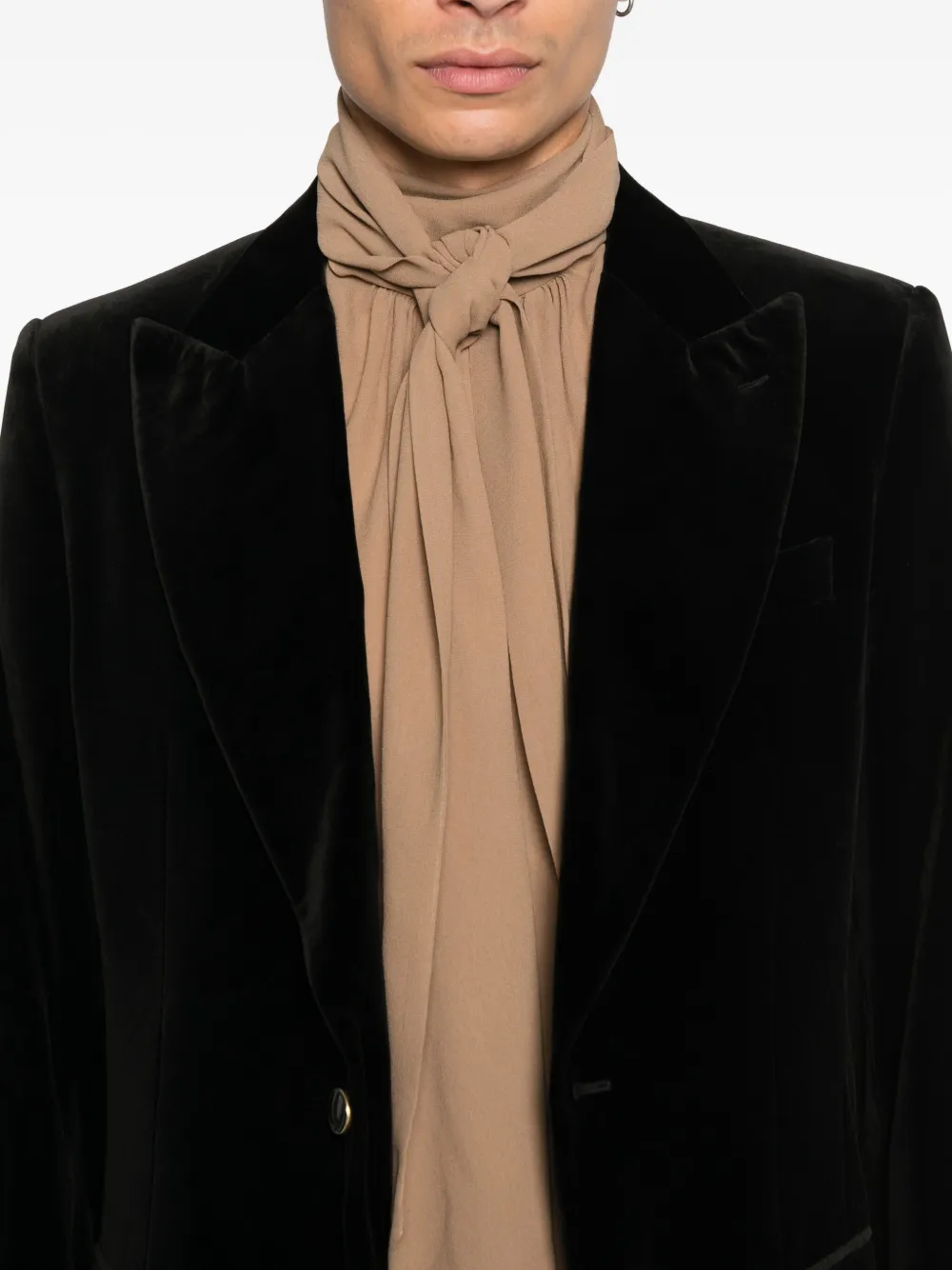 Lardini velvet single-breasted blazer Zwart
