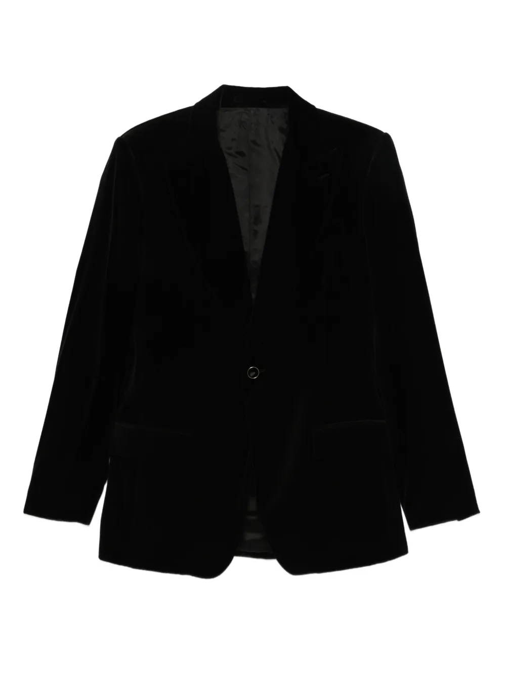 Lardini velvet single-breasted blazer Zwart