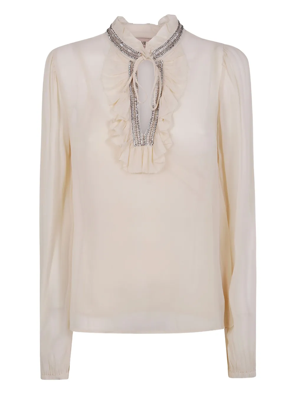 embellished ruffled blouse