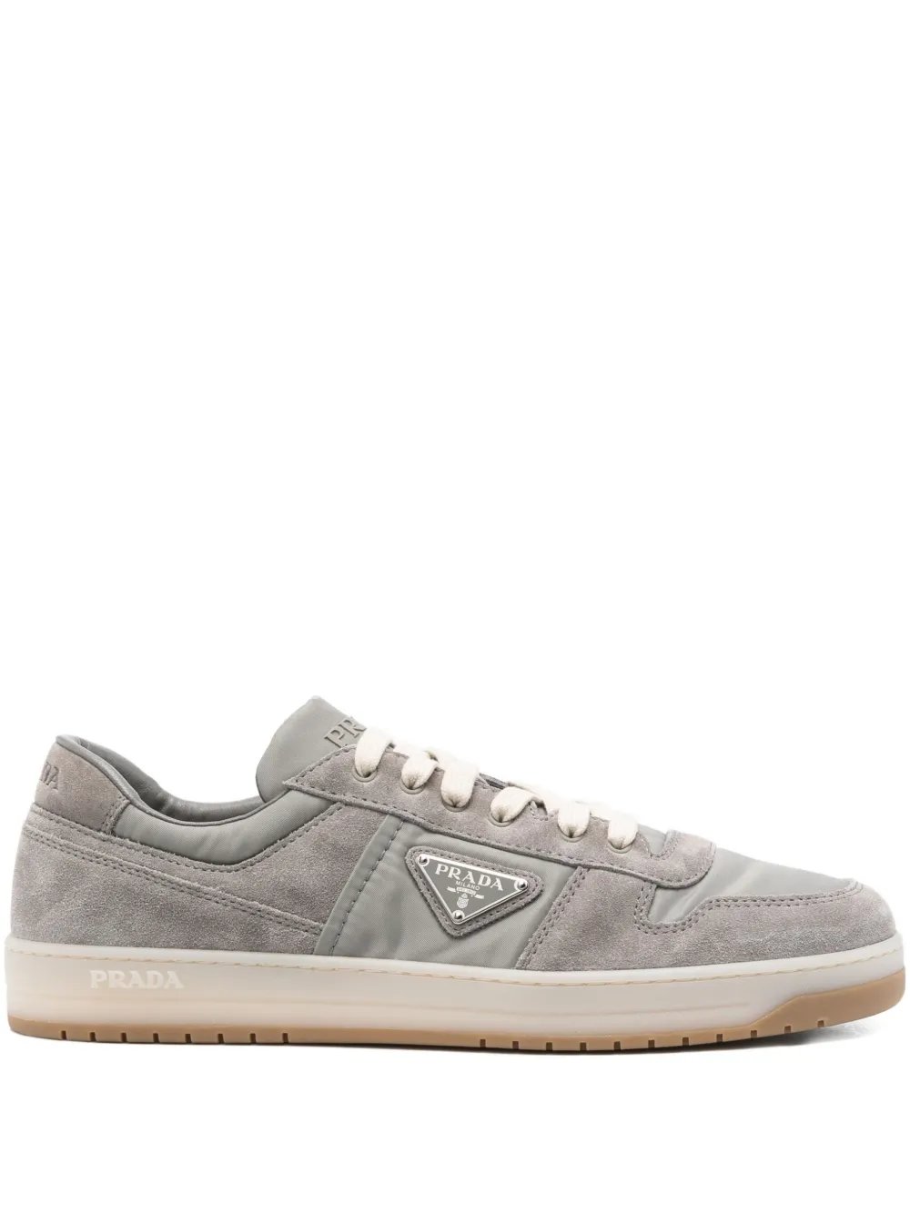 Prada Downtown suède leren sneakers Grijs