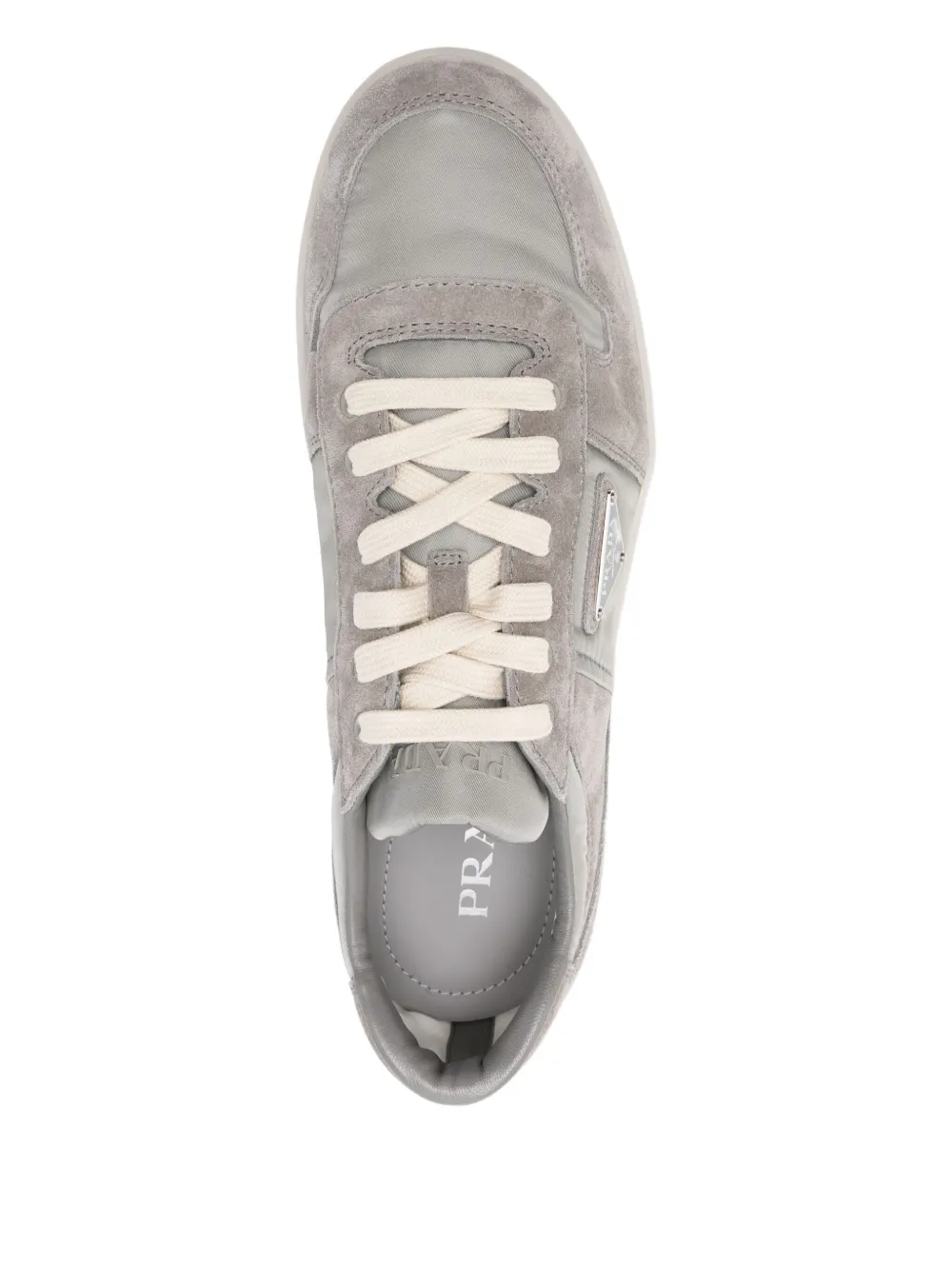 Prada Downtown suède leren sneakers Grijs
