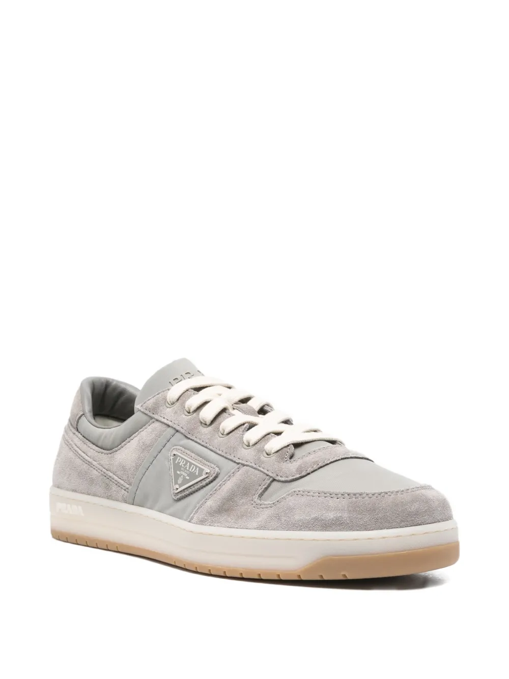 Prada Downtown suède leren sneakers Grijs