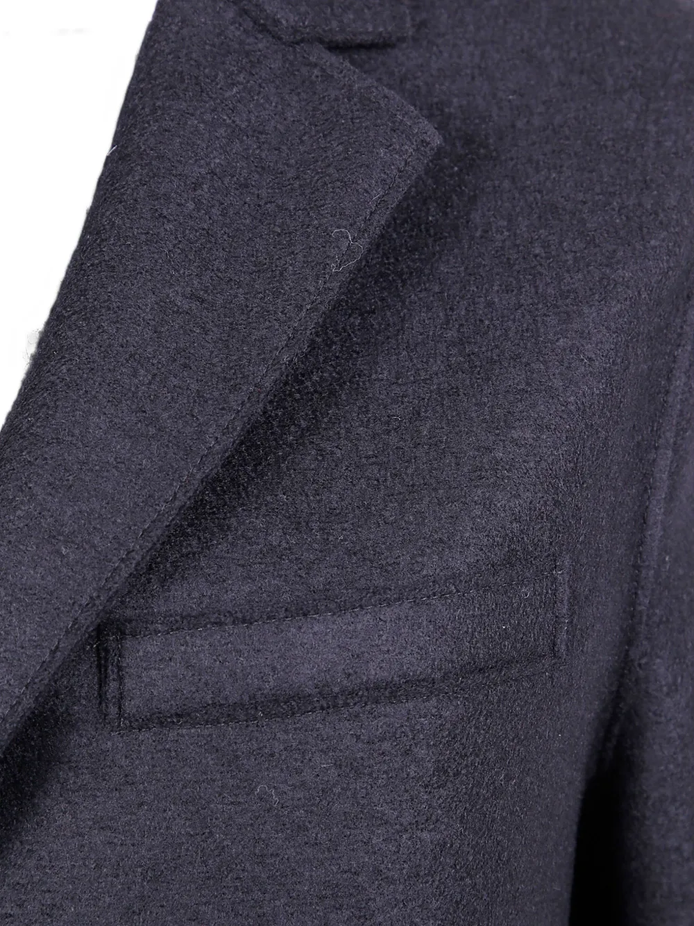 Harris Wharf London button-fastening wool coat Zwart