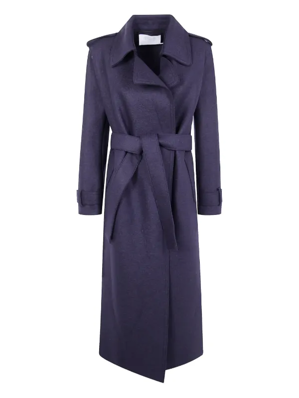 Wollmantel Harris Wharf London Mantel Kariert Marineblauer Mantel