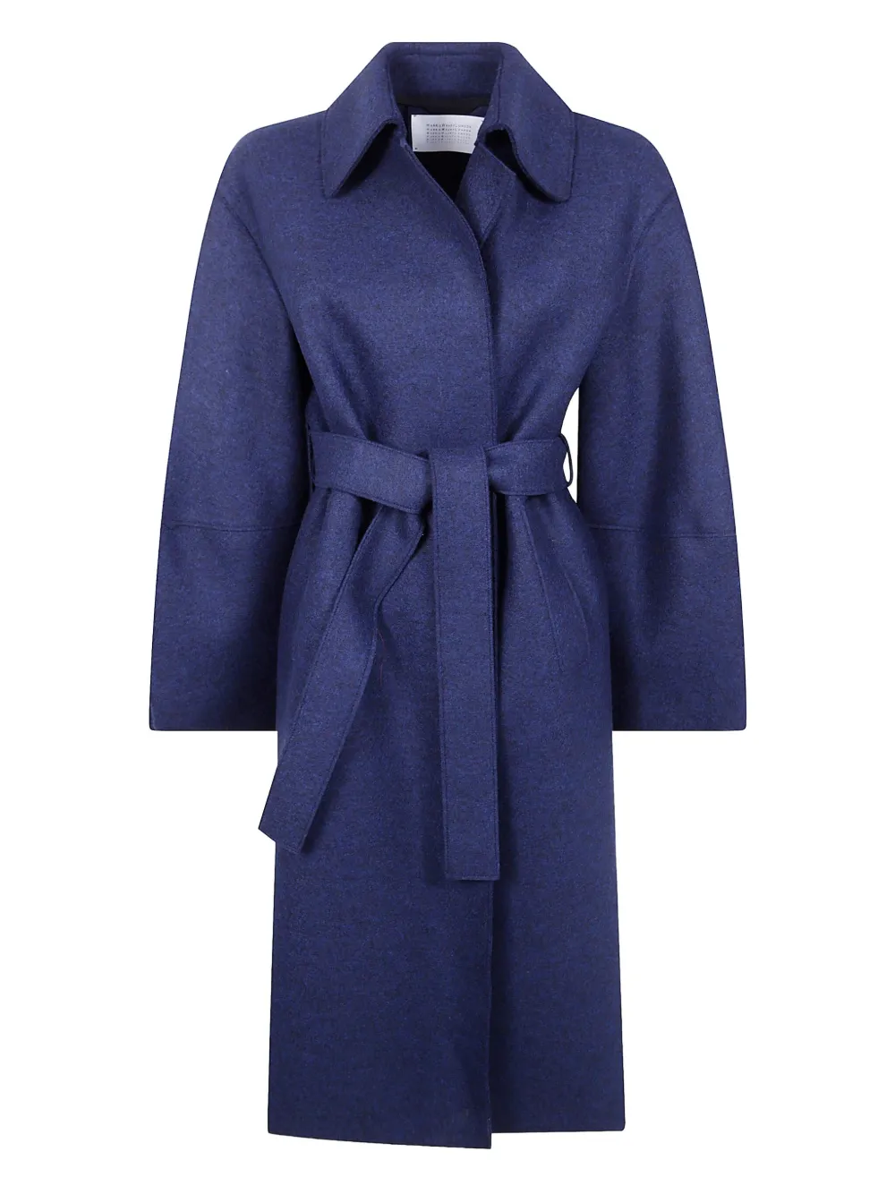 Harris Wharf London Belted Wool Coat In Blue