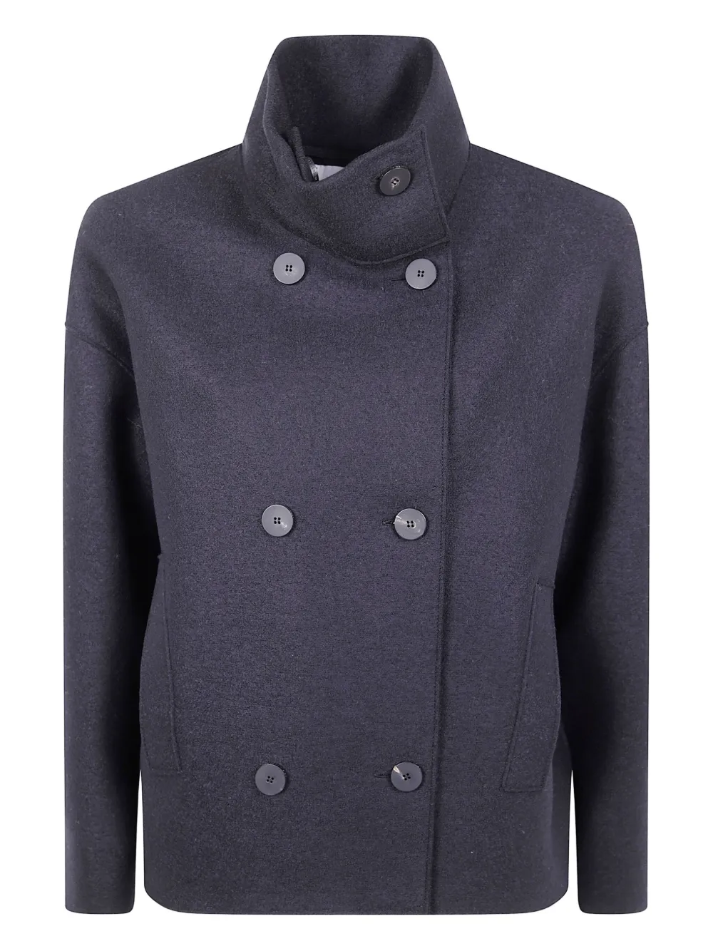 double-breasted high-neck coat
