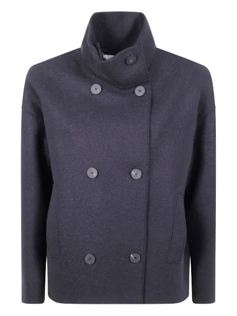 Harris Wharf London double-breasted high-neck coat
