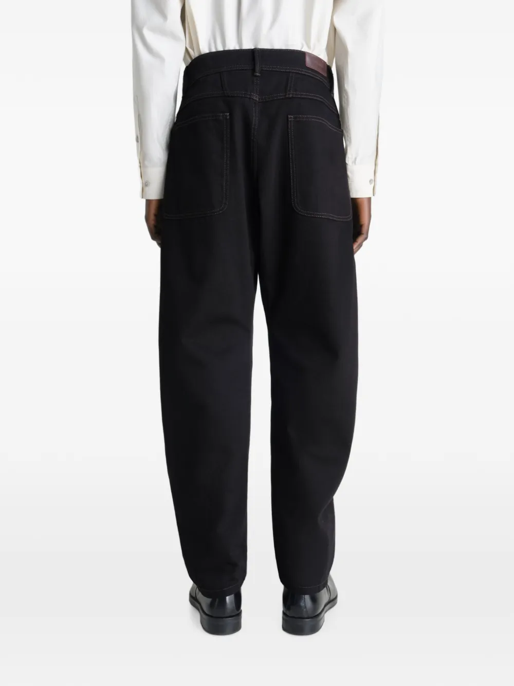 LEMAIRE Twisted Workwear broek met toelopende pijpen Zwart