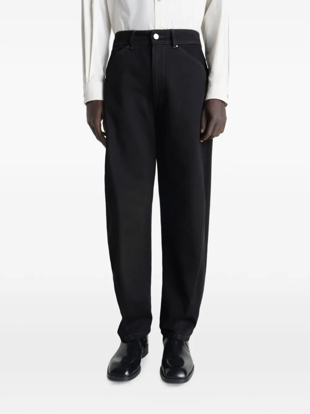 LEMAIRE Twisted Workwear broek met toelopende pijpen Zwart