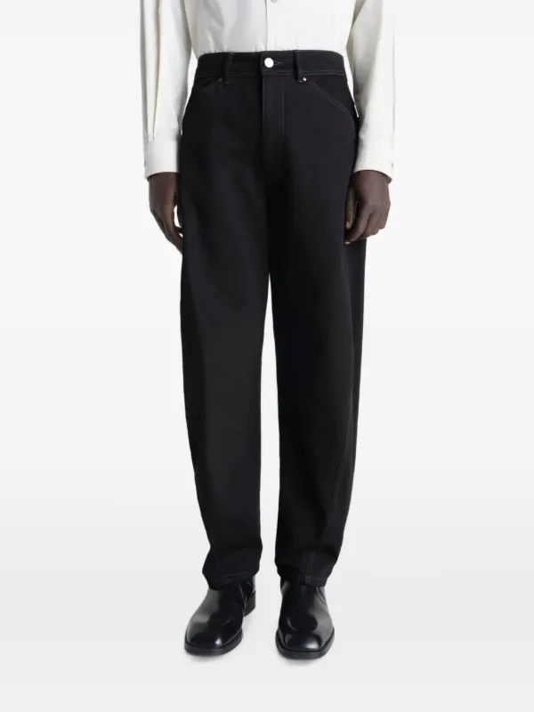 パンツ LEMAIRE Tapered Pants size46 LEMAIRE Twisted Workwear Tapered Trousers | Black | FARFETCH