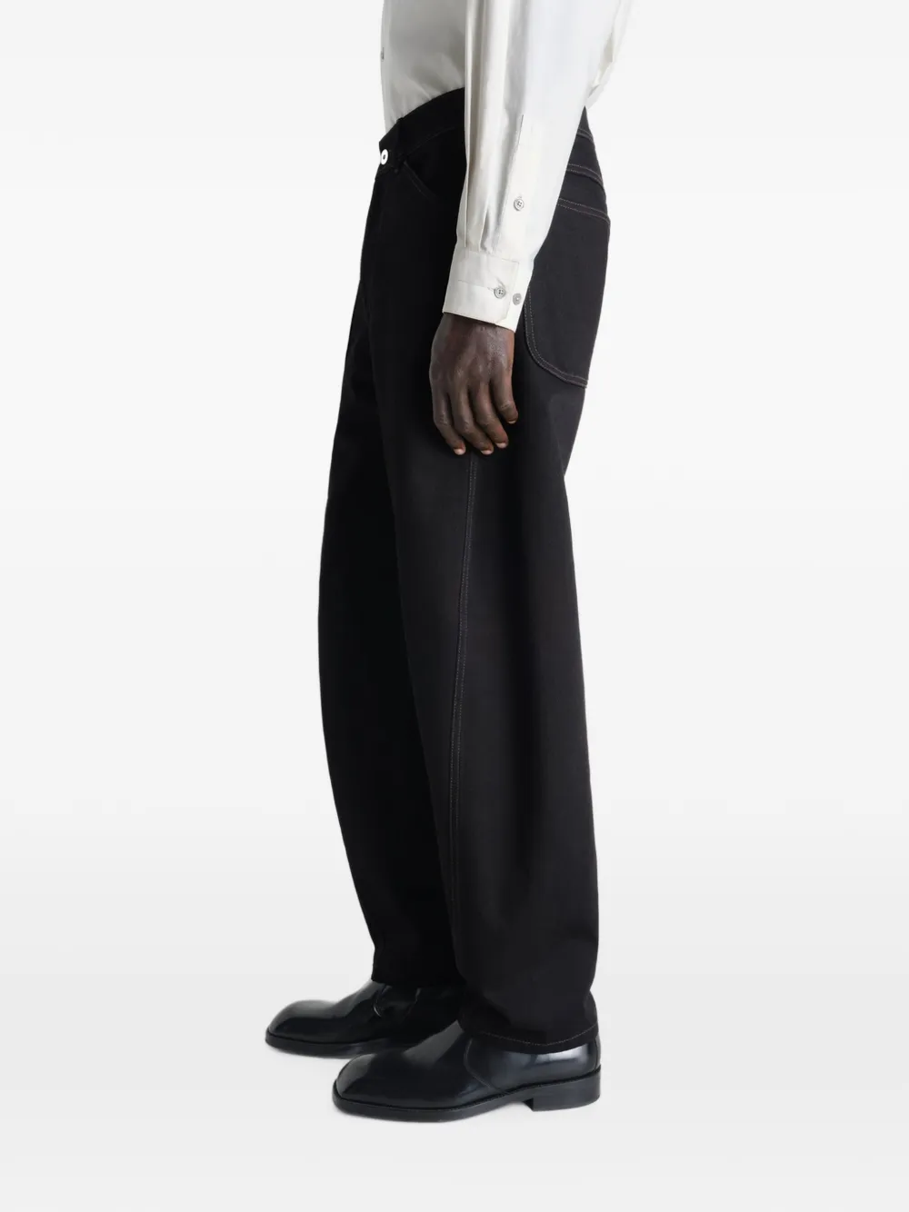 LEMAIRE Twisted Workwear broek met toelopende pijpen Zwart