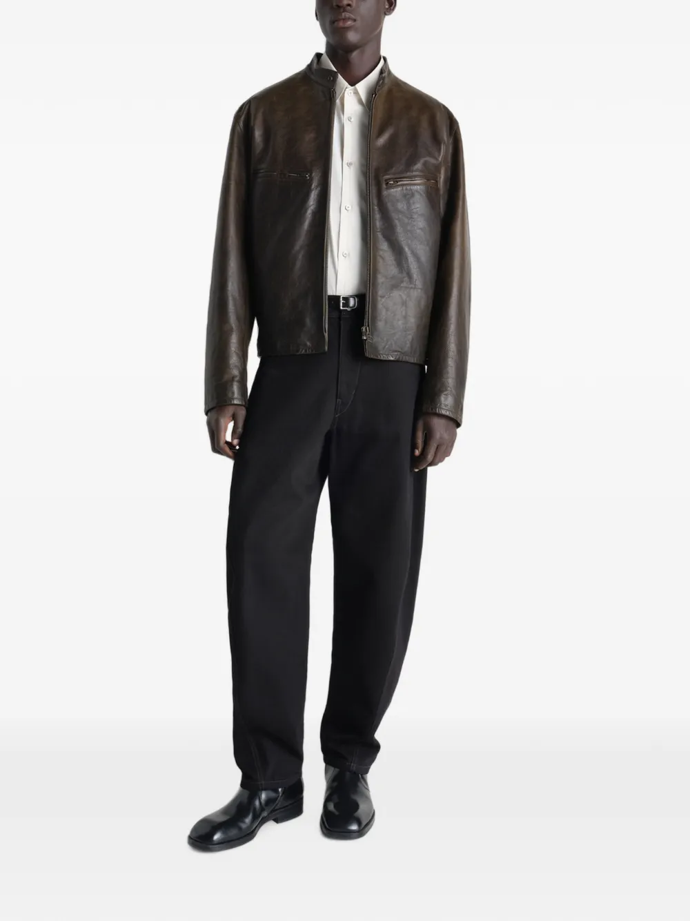 LEMAIRE Twisted Workwear broek met toelopende pijpen Zwart