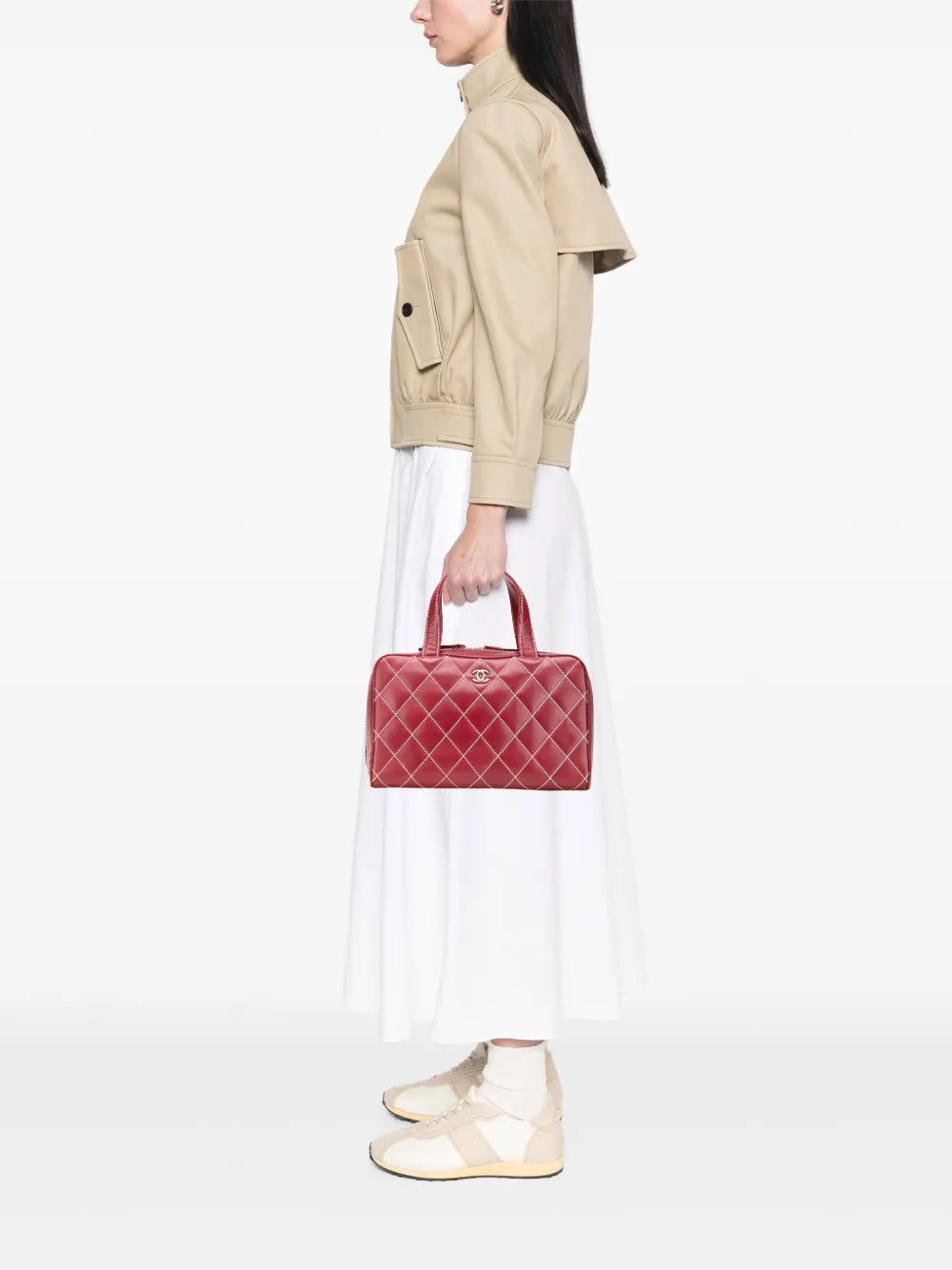 CHANEL Pre-Owned 2002-2003 CC Lambskin Wild Stitch handbag | Pre-Owned | Image 2