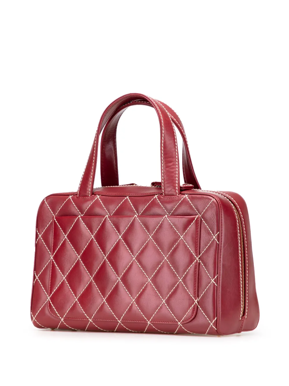 Pre-owned Chanel 2002-2003 Cc Lambskin Wild Stitch Handbag