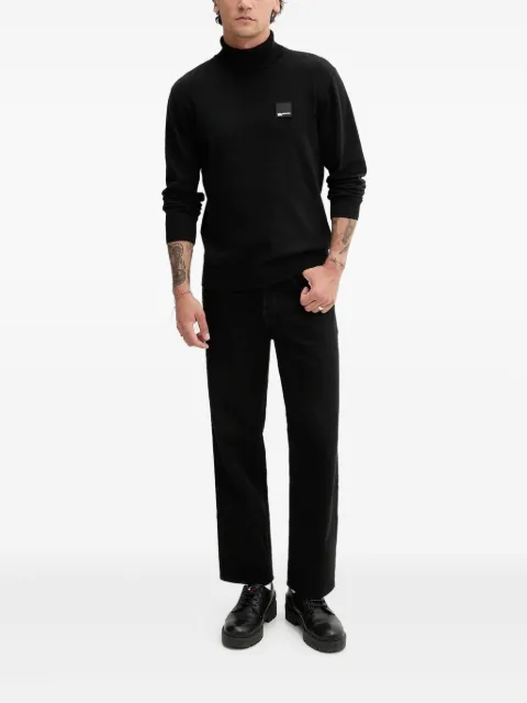 Karl Lagerfeld Jeans logo-patch turtleneck sweater