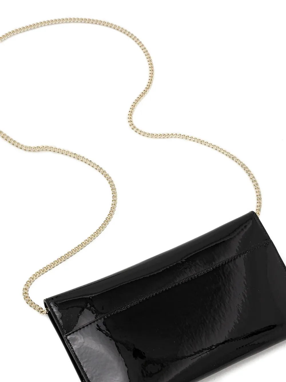 Patrizia Pepe Essential logo-hardware chain clutch - Zwart