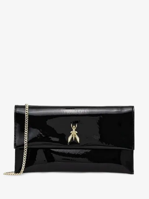 Patrizia Pepe Essential logo-hardware chain clutch