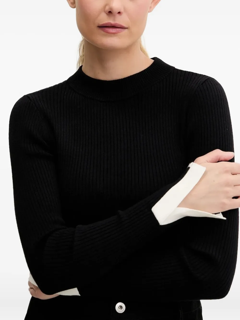 Karl Lagerfeld Jeans ribbed-cuff sweater Zwart