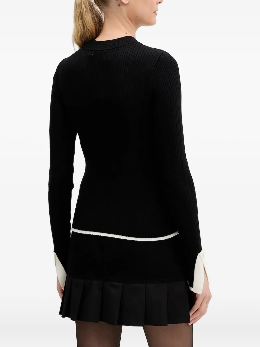 Karl Lagerfeld Jeans ribbed-cuff sweater Zwart