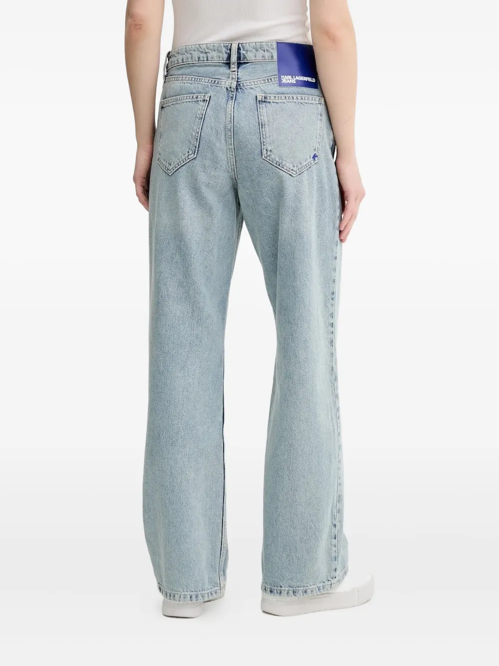 Karl Lagerfeld Jeans logo-plaque jeans - Blauw