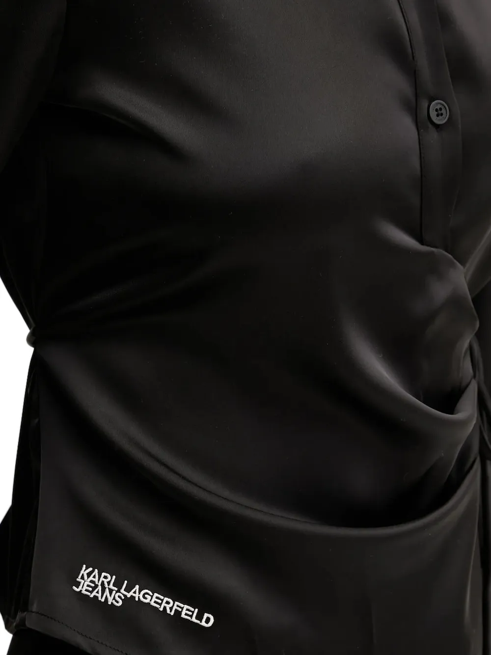 Karl Lagerfeld Jeans wrap-effect logo-detail shirt Zwart